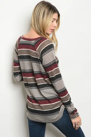 Casual Striped Sweater Style Rack